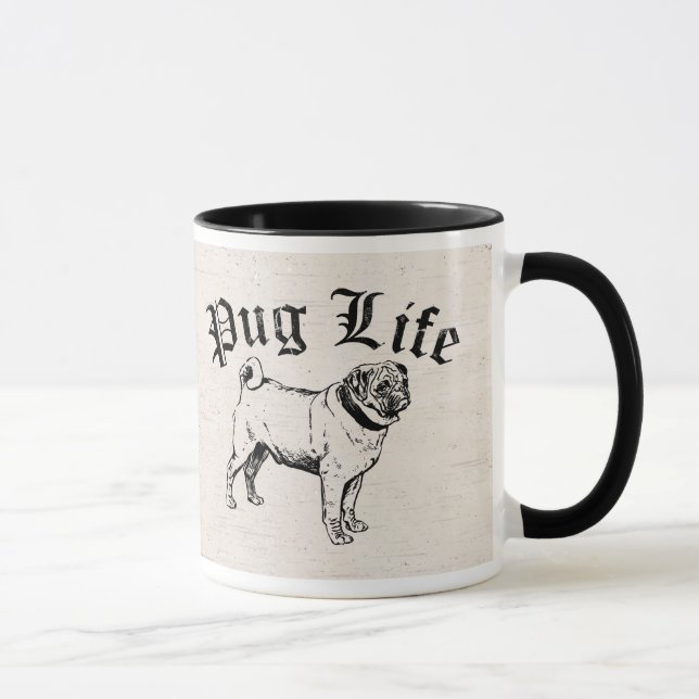 Mug Bandit drôle de chien de la vie de carlin (Droite)