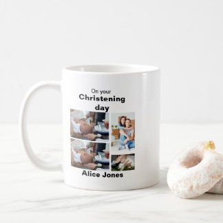 Mug Baptême Personnalisé 4 Photo Collage