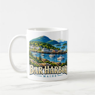 Mug Bar Harbor Maine Repère Artistique de Voyage Vinta