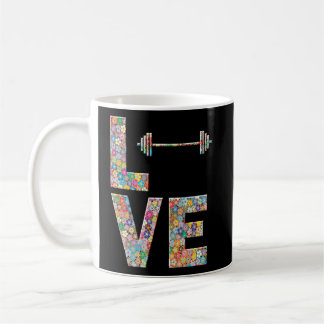 Mug Barbell Gym Workout Love Flowers