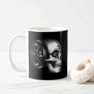 Mug Barbell Plaque et crâne - entraînement Gym Motivat