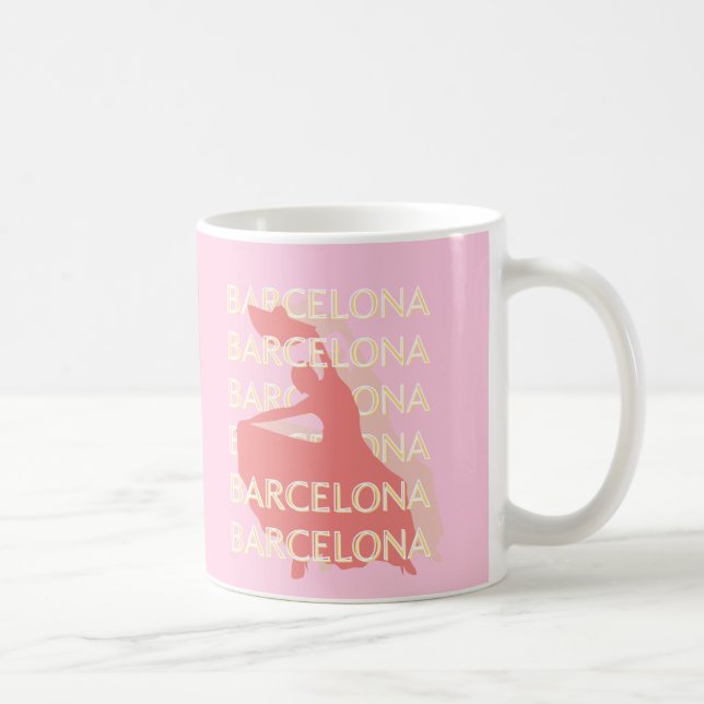 Mug Barcelone Art Voyage, Rose, Pastel (Droite)