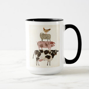 Mug Barnyard Buds - Vache, cochon, mouton et hen