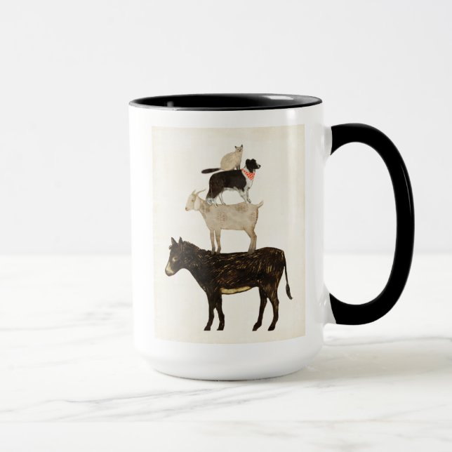 Mug Barnyard Bufs - Âne, Chèvre, Chien, Chat (Droite)