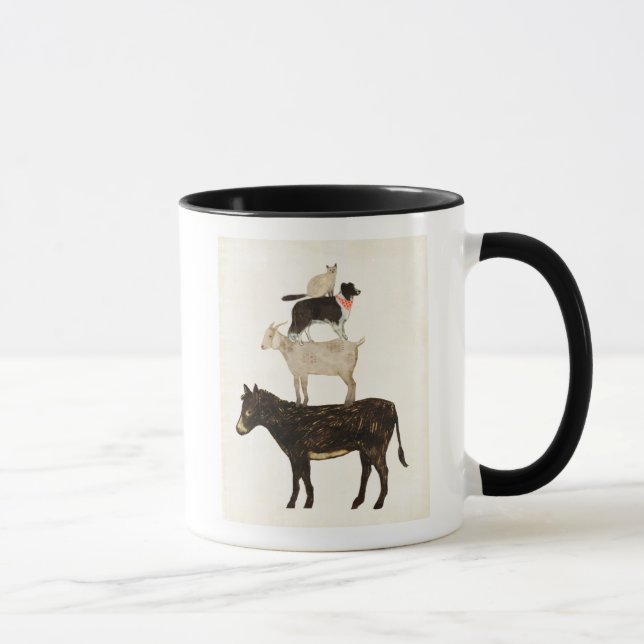 Mug Barnyard Bufs - Âne, Chèvre, Chien, Chat (Droite)