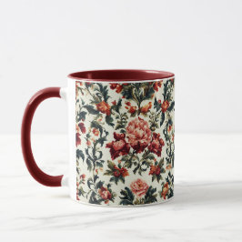 Mug baroque italien. Fleurs et Feuilles chics