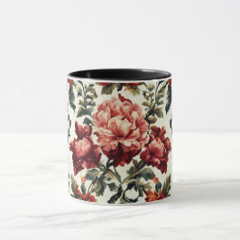 Mug baroque italien. Fleurs et Feuilles chics