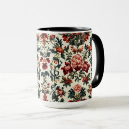 Mug baroque italien. Fleurs et Feuilles chics