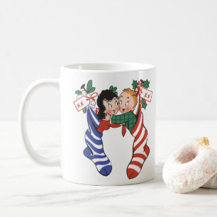 Mug Bas de Noël Vintage avec de mignons enfants