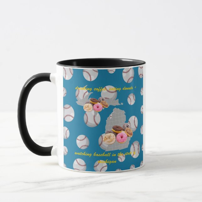 Mug Base-ball, café et beignets dans le Michigan  (Gauche)