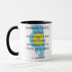 Mug Base-ball, café et beignets dans l'Illinois