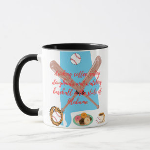 Mug Base-ball, café et beignets en Alabama