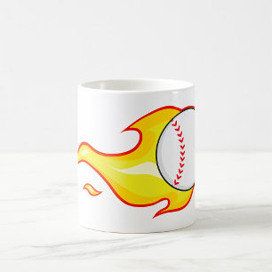 Mug Baseball en feu