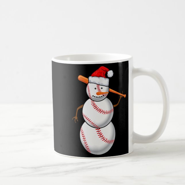 Mug Baseball Fan Snowman Funny Christmas Gift  (Droite)