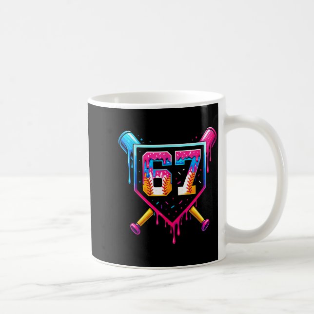 Mug Baseball Ice Cream Drip Number 67 Six Seven Meme C (Droite)