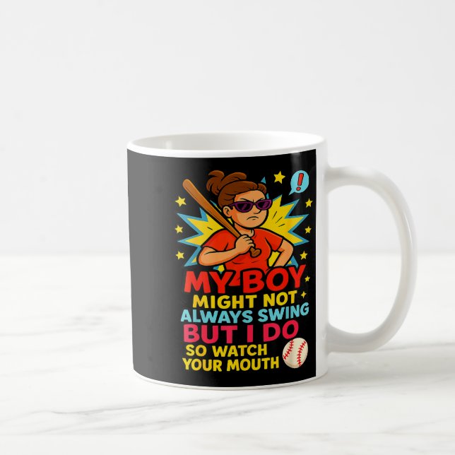 Mug Baseball Mom Funny Quote For Mother's Day Gift  (Droite)