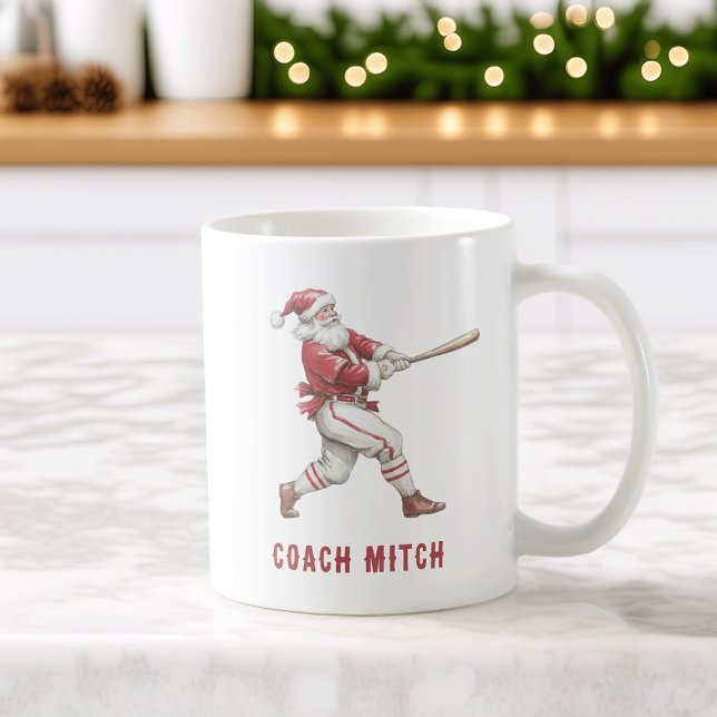 Mug Baseball Santa Personalized Christmas (Créateur téléchargé)