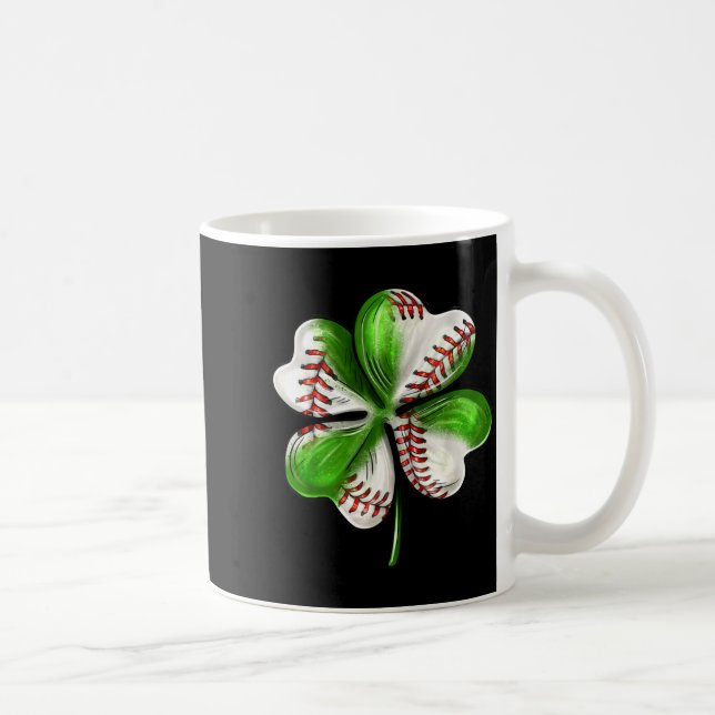Mug Baseball Shamrock St Patrick's Day Clover With Bas (Droite)
