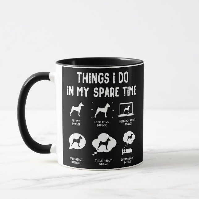 Mug Basenji Things Do Spare Time Funny Dog Mom Dad  (Gauche)