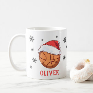 Mug Basket Ball Santa Hat Snowflon Nom