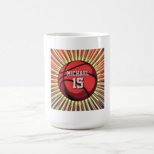 Mug Basket-ball Votre nom Pop Art