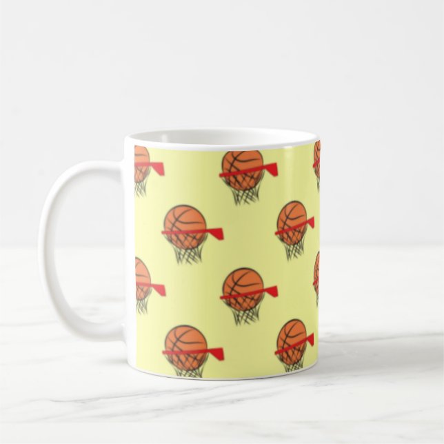 Mug Basketball - Motif de balle et de cerceau (Gauche)