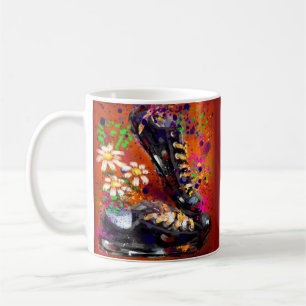 Mug Baskets et marguerites Impressionniste Orange Blan