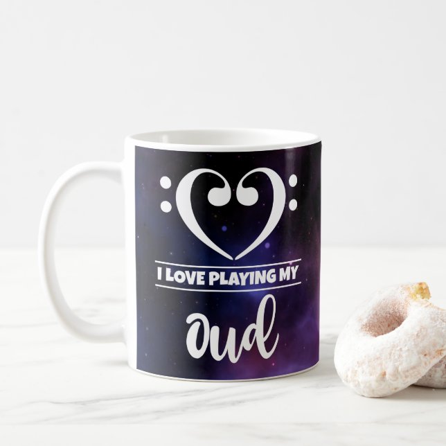 Mug Bass Clef Coeur pourpre Nebula Love Oud (Avec donut)