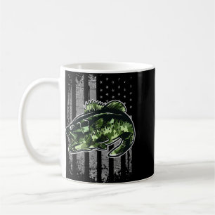Mug Bass Fishing American Camo Usa Drapeau Basse Pêche