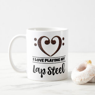 Mug Basse Clef Coeur J'Aime Jouer Mon Lap Steel