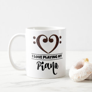 Mug Basse Clef Coeur J'Aime Jouer Mon Piano