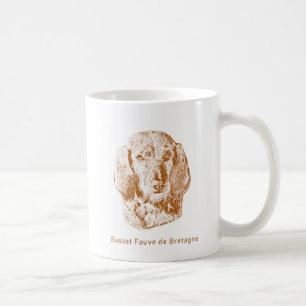 Mug Basset Fauve de Bretagne dessin en rouge