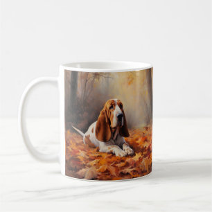 Mug Basset Hound à l'automne Leaves automne Inspire