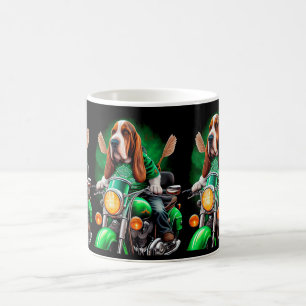 Mug Basset Hound Chien conduisant vélo St. Patrick's D