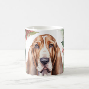 Mug Basset Hound Festive Wreath de Noël Pup