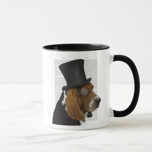 Mug Basset Hound, Hound officiel et Casquette (Droite)