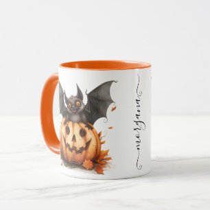 Mug Bat noir et café Citrouille Halloween original