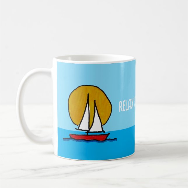 Mug Bateau à voile dans le Soleil Relax & Revitalize (Gauche)