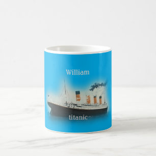 Mug Bateau de la ligne Blue White Star de l'océan Vin