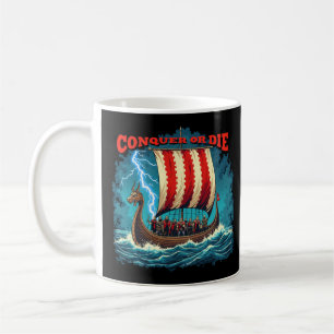 Mug Bateau Viking Nordic Warrior Conquer Ou Mourir