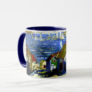 Mug Bateaux à voile au port, peinture d'art