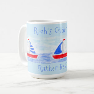 Mug Bateaux À Voile Peints À La Main Plutôt Voile