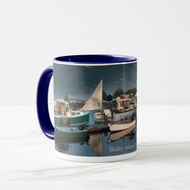 Mug Bateaux dans le port de Bailey Island Maine Coffee (Devant gauche)