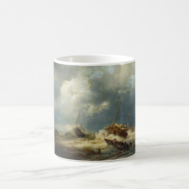 Mug Bateaux dans une tempête sur la côte néerlandaise (Centre)
