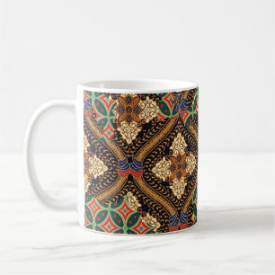 Mug Batik indonésien basé sur le plante : des Motifs d