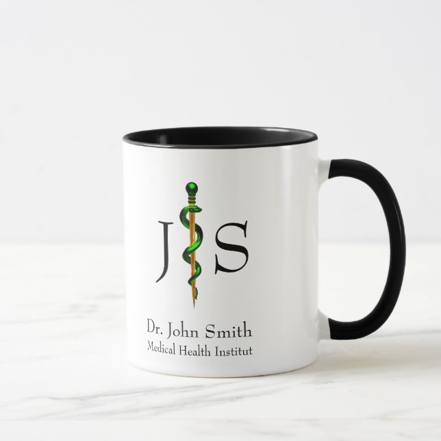 Mug Bâton d'or vert de plantes de l'Asclepius Médicale (Droite)