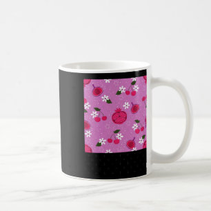 Mug Bâton floral de cerise de fruit de grenade violett