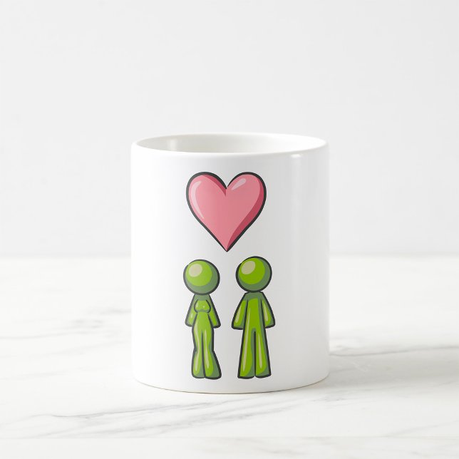 Mug Bâton vert Figure Couple Rose Coeur amour (Créateur téléchargé)