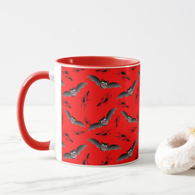 Mug Bats chauves-souris d'Halloween (Avec donut)