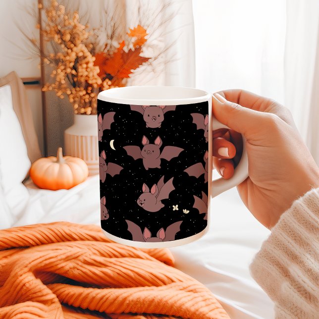 Mug Bats d'Halloween mous dans le ciel nocturne (Créateur téléchargé)